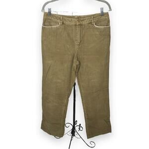 Lauren Ralph Lauren Brown Velvety Pants Size 10 Straight Leg Stretch